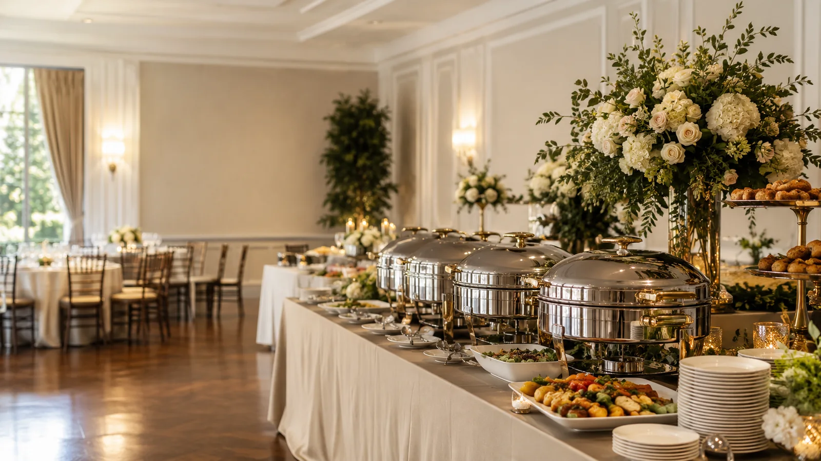 Elegant catered buffet prepared for a special event